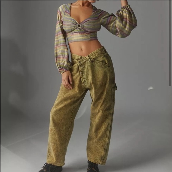 NWOT Urban Outfitters Kary Keyhole Tie Back Top - Size L - Picture 3 of 13